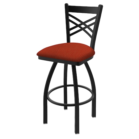 30 Swivel Bar Stool,Black Wrinkle,Graph Poppy Seat